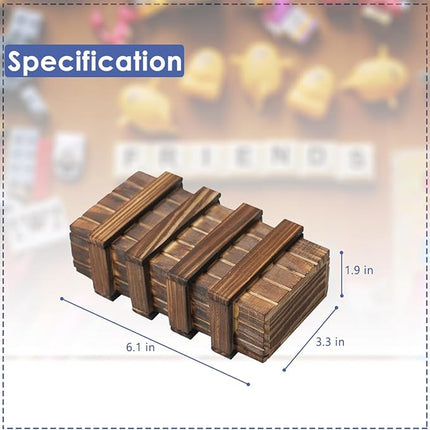Diteje Puzzle Box, Magic Wooden Boxes Case Card Holders with Secret Hidden Compartment for Adults and Kids