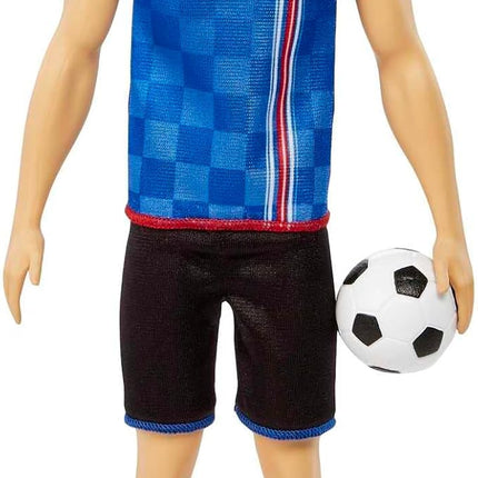 Barbie Careers Ken Fashion Doll & Accessory, Soccer Player with Cropped Hair, #10 Uniform, Tall Socks, Cleats & Ball