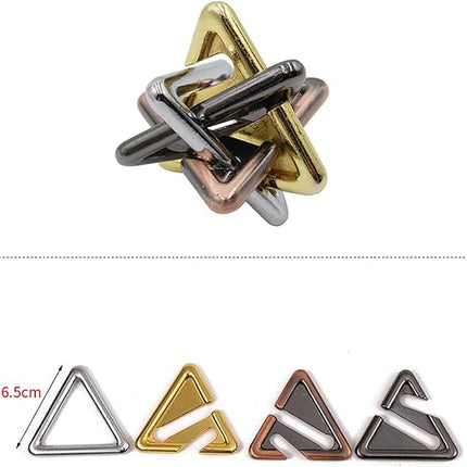 FantasyDay 5 Pcs Brain Teaser Puzzle,Metal Puzzle, Unlock Interlock IQ Test Game, Magic Trick Toy Gift for Kids and Adults