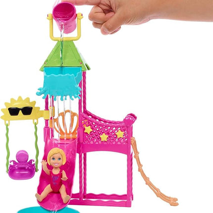 Barbie HKD80 First Jobs Skipper Set, Doll, Water Park with Functional Water Slide, Puppy Sprinkler and More Than 5 Accessories, Children's Toy from 3 Years