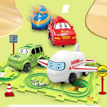 The Small Car Perfectly Designed for Puzzle Racer Kids Car Track,Adding Vehicles, and Adding Game Members, Add Fun to The Game (Jeep)