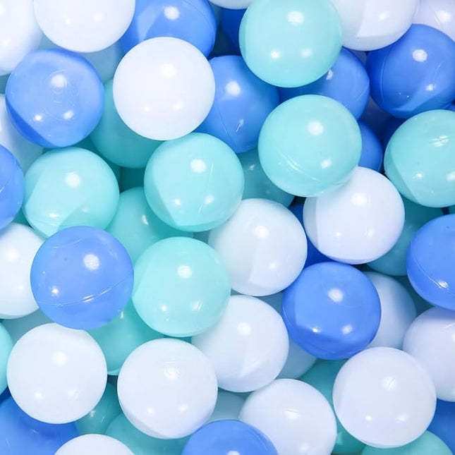 Ball Pit Balls Pack of 100 200 500 - Star and Round Set BPA Free Phthalate Free Non-Toxic Crush Proof Play Balls Soft Plastic Balls for Toddlers Baby Kids Birthday Pool Tent Party
