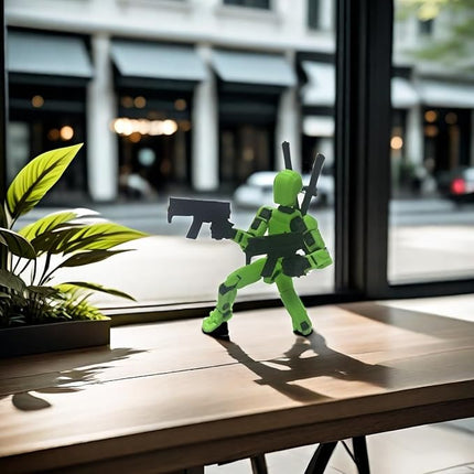 T13 Action Figure Assembly Completed, Upgraded 3D Printed T13 Action Figure, The Dummy 13 is Very Suitable for Office Desks and Birthday Cake Decorations (Green)