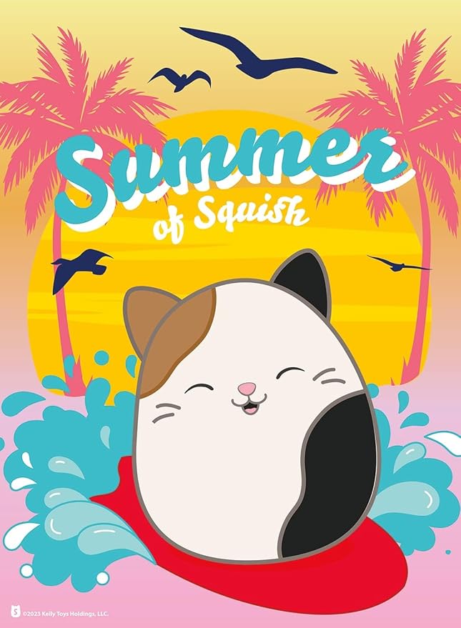 Buffalo Games - Squishmallow - Squishmallow Summer - 100 Piece Jigsaw Puzzle for Families -Challenging Puzzle Perfect for Game Nights - Finished Size is 15.00 x 11.00