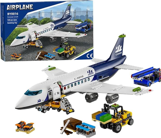 City Helicopter Passenger Airplane Building Set， 922PCS Plane Building Blocks with Airport, Planes Model Toys Gifts for Adults Boys Girls Age 6+