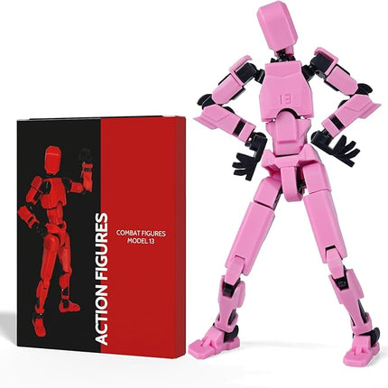 Action Figure Set, Model 13 Action Figure Multi-Jointed Movable,Gift Box Packaging, a Great for Loved Ones and Friends. (Pink)