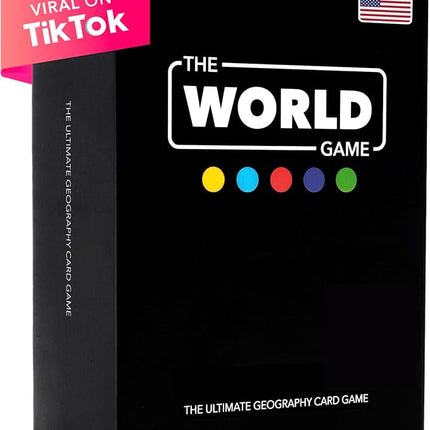 The World Game - Geography Card Game - Educational Games for Kids, Family and Adults - Cool Learning Gift Idea for Teenage Boys & Girls 8-12 with Map