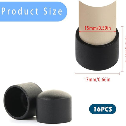 Pack of 16 Foosball End Caps 15.8mm Foosball Table Rod End Universal Safety End Caps for Standard Foosball Tables Accessories