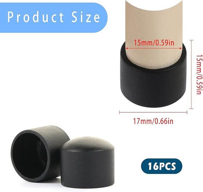Pack of 16 Foosball End Caps 15.8mm Foosball Table Rod End Universal Safety End Caps for Standard Foosball Tables Accessories