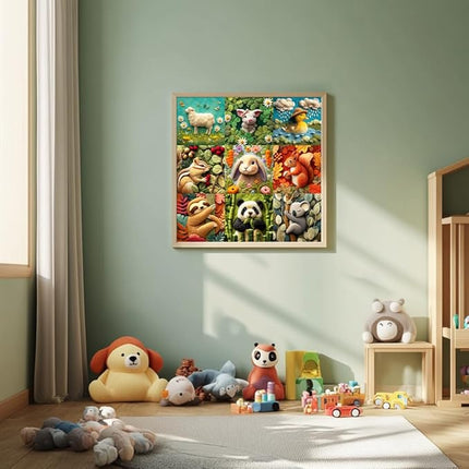 Bgraamiens 1000 Piece Jigsaw Puzzles for Adults and Kids – Wool Texture Animal Puzzle – Cozy and Cute Farm and Forest Friends – Soft Felt Style Animal Art for Relaxation and Gifts