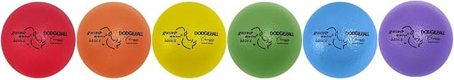 Champion Sports Rhino Skin Dodgeball Set – 6 Soft Foam Dodgeballs with Tear-Resistant Coating, Grip Surface, Low Bounce, Mesh Bag, Indoor & Outdoor Playground or PE Class Ball Set – 6” or 7”