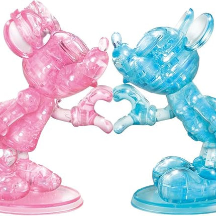 BePuzzled | Disney Minnie and Mickey Mouse Heart Deluxe Original 3D Crystal Puzzle, Ages 12 and Up