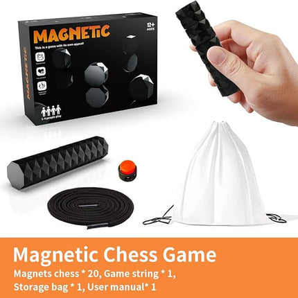 2025 New Magnetic Chess Game Set with 20 Stones & Rope – Portable Multiplayer Magnet Board Game, Fun Strategy Puzzle for Kids & Adults, Family Party Travel Cluster Game, Ideal Gift for All Ages