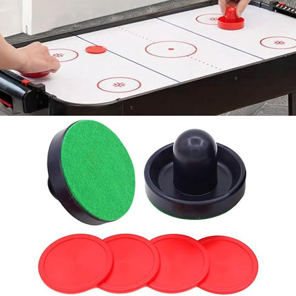 Generic Air Hockey Pushers and Air Hockey Pucks, Goal Handles Paddles for Adults and Kids Air Hockey Table Equipment for Game Tables