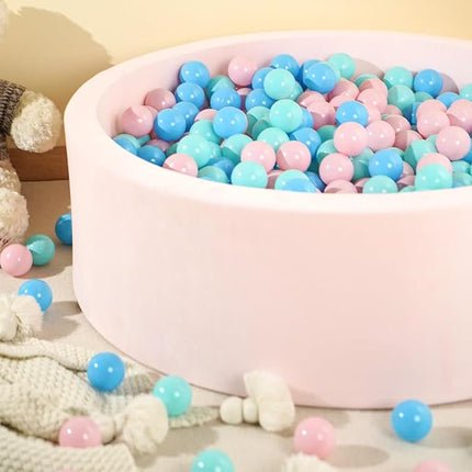 Ball Pit Balls Pack of 100 200 500 - Star and Round Set BPA Free Phthalate Free Non-Toxic Crush Proof Play Balls Soft Plastic Balls for Toddlers Baby Kids Birthday Pool Tent Party