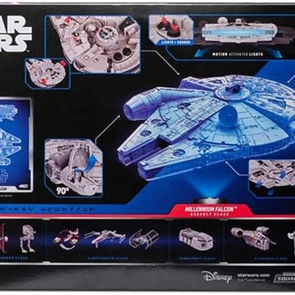 Star Wars Micro Galaxy Squadron Millennium Falcon - 9-Inch Assault Class Vehicle with Four 1-Inch Micro Figure Accessories