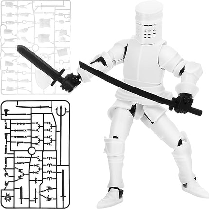 Toyvian 1set Articulated Medieval Knight Action Figure Accessories Poseable Robot Toy for Creative Play Includes Dual Helmets and Hand Styles Desktop Ornament and Shelf Decoration