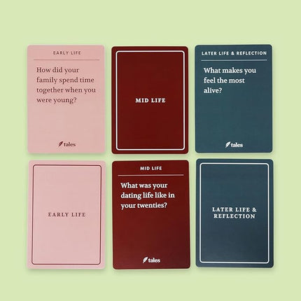 TALES Life Story Interview Kit – Classic Edition (Original Packaging) – Conversation Cards for Families, Parents, Adults – Game Night, Road Trips, Dinner Table, Getting to Know You