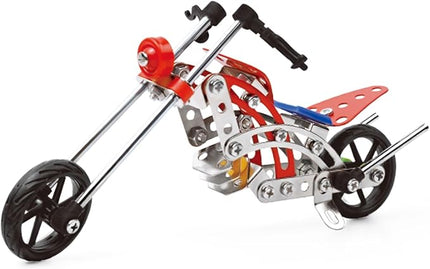 99pcs Metal Assembly Motorcycle Building Kit – DIY Construction Toy for Kids – Hands-On STEM Activity – Colorful Buildable Bike (10.9 x 8 x 1.8 in)