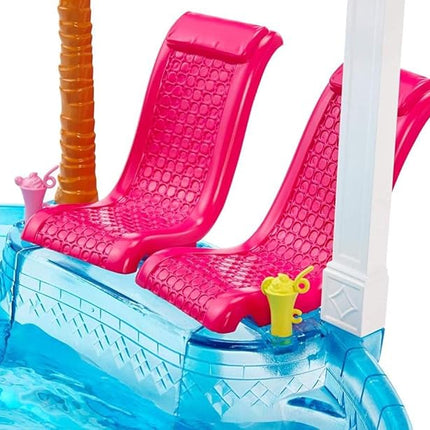 Barbie Glam Pool and Slide with Chairs, Chandelier and Smoothies