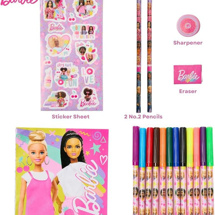 Barbie Color and Roll Activity Set with Carrying Case, Stickers, & Art Supplies