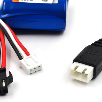 (4-Pack) 7.4V 600mAh Li-ion Battery with SM-2P Plug for Skytech H100 H102 H106 H120 TKKJ Blue Boat Syma Q2 Q3 Q7 RC Ship 18350 Models