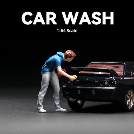 Painted Figure 1:64 Scale Mini Model Trains Architectural Plastic People Figures Standing Car Washer Figure Model,Suitable for Miniature Scenes(64189B)