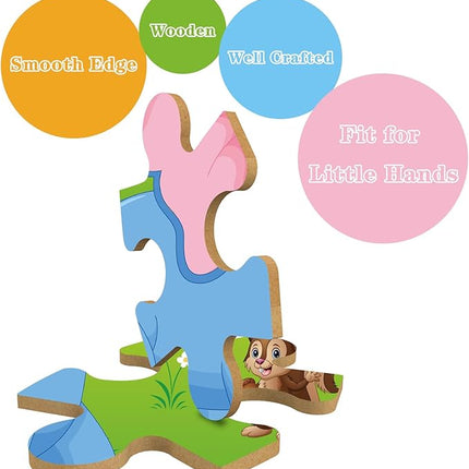 Puzzles for Kids Ages 3-5 Toddler Wooden Toys Montessori Learning Education Preschool Sets Games for Boy Girl 3 4 5+ Years Old, Pack of 6 (20 Pieces)