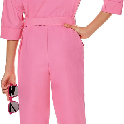 Spirit Halloween Barbie the Movie Kids Pink Power Jumpsuit | Officially Licensed | Barbie the Movie Kids Costumes
