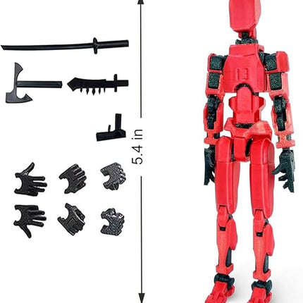(Assembly Completed) 4 Packs T13 Action Figure Set, 3D Printed ActionFigure Toy Gifts for Kids, Dummy 13,Robot 13 Action Figure Full Body Mechanical Doll Christmas Birthday Gift for Boys Girls