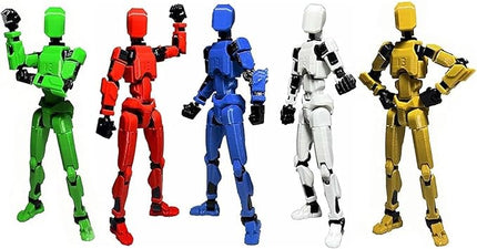 5PCS Assembly Completed T13 Action Figure 3D Printed Multi-Jointed Movable,Lucky 13 Action Figures,Multi-Articular Action Figures,Desktop Decorations,Creative Gifts (5 Colors)