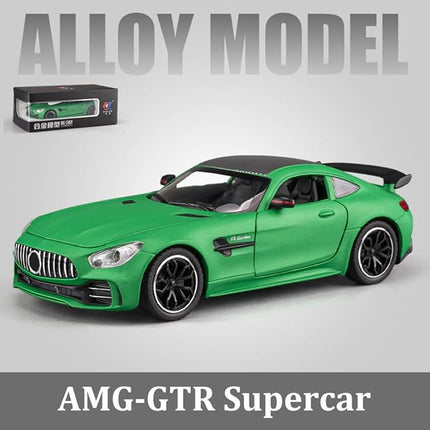 1/24 Benz AMG GTR Model Car Alloy Diecast Pull Back Vehicle Cars with Lights AMG GTR Toy Car Great Gift for Boys & Girls