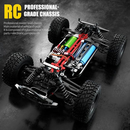 X-Verse 16103PRO 1:16 Fast Brushless RC Car for Adults, Max 50 mph, 4X4Off Road Remote Control Truck, 4WD High Speed Drift RC Car, All Terrain RC Truggy(3 Battery)