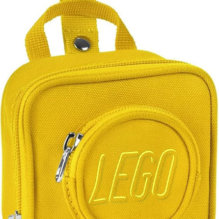 LEGO Kids Brick Mini Backpack Accessory Pouch with Novelty Backstraps, Snaps to Belt or Full-Size Backpack, Holds Small Items like Keys & Headphones, Yellow