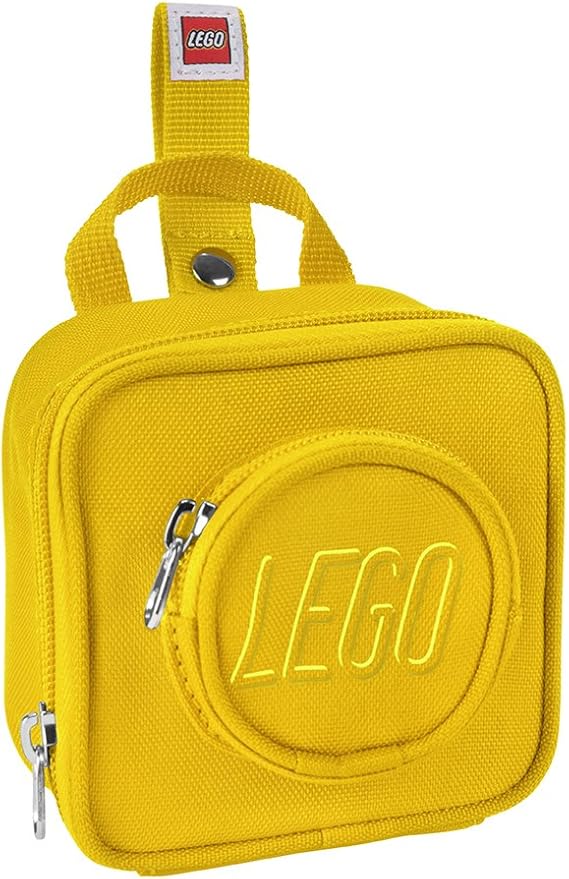 LEGO Kids Brick Mini Backpack Accessory Pouch with Novelty Backstraps, Snaps to Belt or Full-Size Backpack, Holds Small Items like Keys & Headphones, Yellow