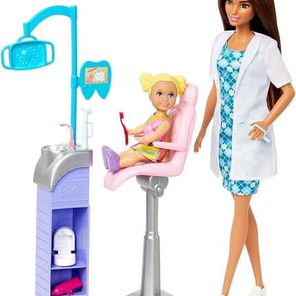 Barbie Careers Playset, Dentist with Blonde Doctor Fashion Doll, Toddler Small Doll, Furniture & Accessories