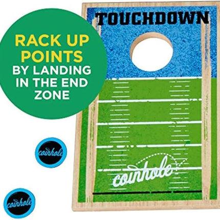 Coinhole Hasbro Tabletop Coin Bouncing Game | Desktop Cornhole Game Set | 2+ Players All Ages (Touchdown Game Set)