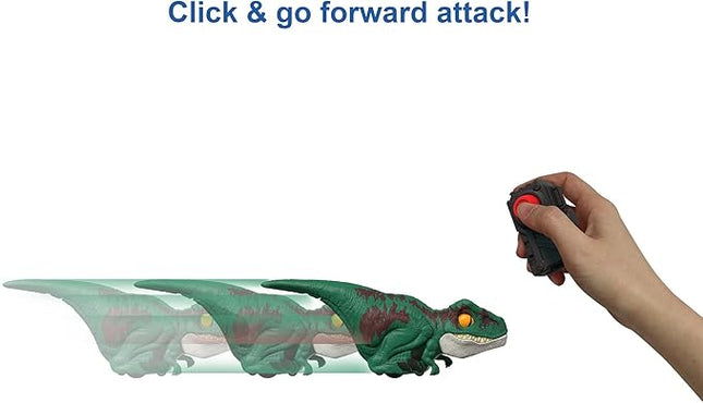 Mattel Jurassic World Dominion Uncaged Dinosaur Toy with Motion & Sound, Click Tracker Velociraptor Dino Action Figure with Clicker Control