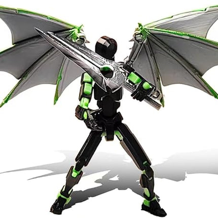 T13 Action Figure Set, 3D Printed Multi-Jointed Movable Robot Dummy Set Lucky 13 Action Figure Articulated, for Collectors Desktop Decorations (Darkness)