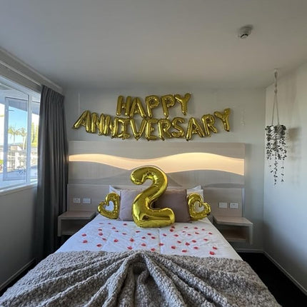 Smlpuame 40 inch Number Balloon 0-9 Gold Large Number 2 Balloons,Digital Balloons for Birthday Party Celebration Decorations Supplies, Helium Foil Number Balloons for Wedding Anniversary