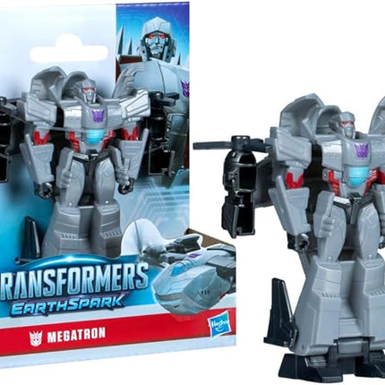Transformers EarthSpark 1-Step Smash Changers Megatron 4-Inch Action Figure, Robot Toys for Boys and Girls 6 and Up