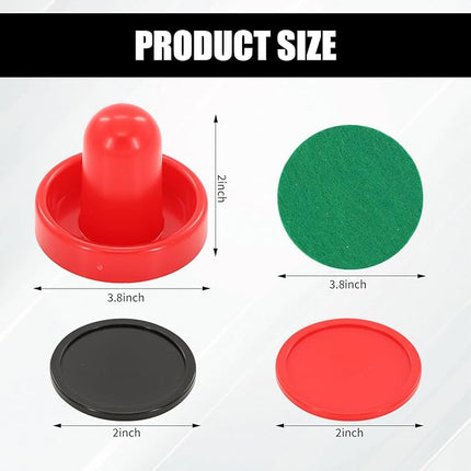 16Pcs Air Hockey Pucks and Paddles, Great Goal Handles Pushers Replacement Accessories for Game Tables(4 Pushers, 4 Pads, 8 Pucks)