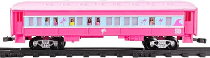 Lionel Mattel Barbie Battery O Gauge Toy Train Set with Remote, Locomotive, Train Cars, & Track with Authentic Train Sounds, Lights, & Water Vapor Smoke Effects for Kids 4+