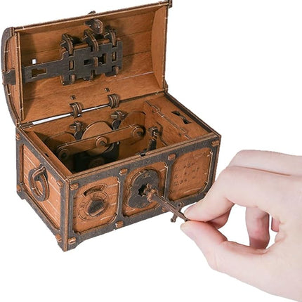WOODEN.CITY Puzzle Box Treasure Chest - Assemble and Solve Riddles for a Unique Escape Room Experience - Wooden Clue Box Perfect Unique Gift Box - Made in EU