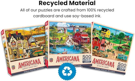 Masterpieces - 500 Piece Jigsaw Puzzle, Large EZ Grip Shapes, 4th of July, Fun for Adults, Seniors, Family, Kids, 19.25" x 26.75"