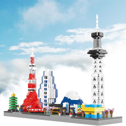 Japanese Architecture Tokyo Skyline Micro Building Blocks for Adults and Kids Ages of 14+ – Challenging Construction Set 1880 Pieces, Perfect Home and Office Decoration