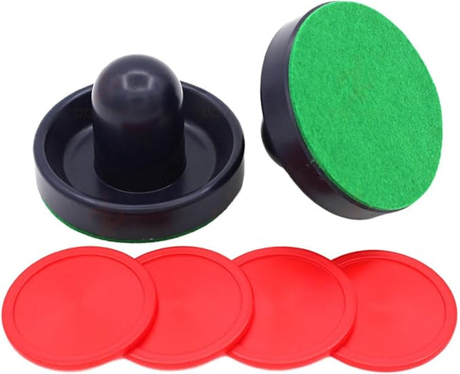 Generic Air Hockey Pushers and Air Hockey Pucks, Goal Handles Paddles for Adults and Kids Air Hockey Table Equipment for Game Tables
