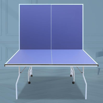 Table Tennis Table 4.5 FT / 6 FT / 8 FT / 9 FT Foldable Portable Ping Pong Table with 2 Table Tennis Paddles 3 Balls and Net for Indoor Outdoor Games