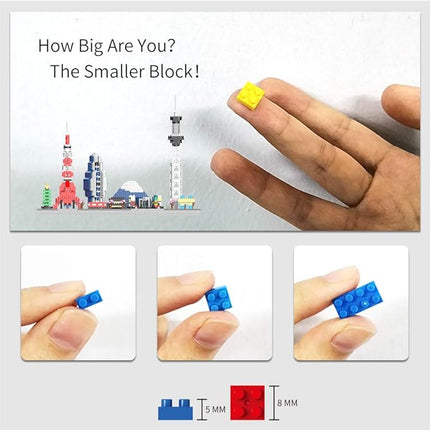 Japanese Architecture Tokyo Skyline Micro Building Blocks for Adults and Kids Ages of 14+ – Challenging Construction Set 1880 Pieces, Perfect Home and Office Decoration