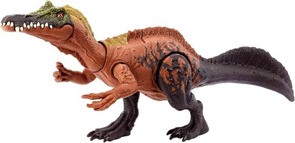 Mattel Jurassic World Wild Roar Dinosaur Toy with Sound & Attack Move, Irritator Posable Action Figure Includes Digital Play, 11 inches Long